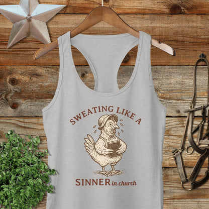 Sinner in Church Racerback Tank
