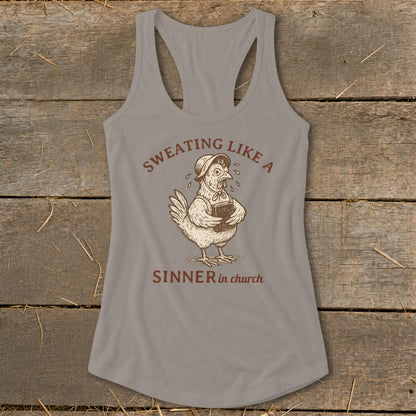 Sinner in Church Racerback Tank