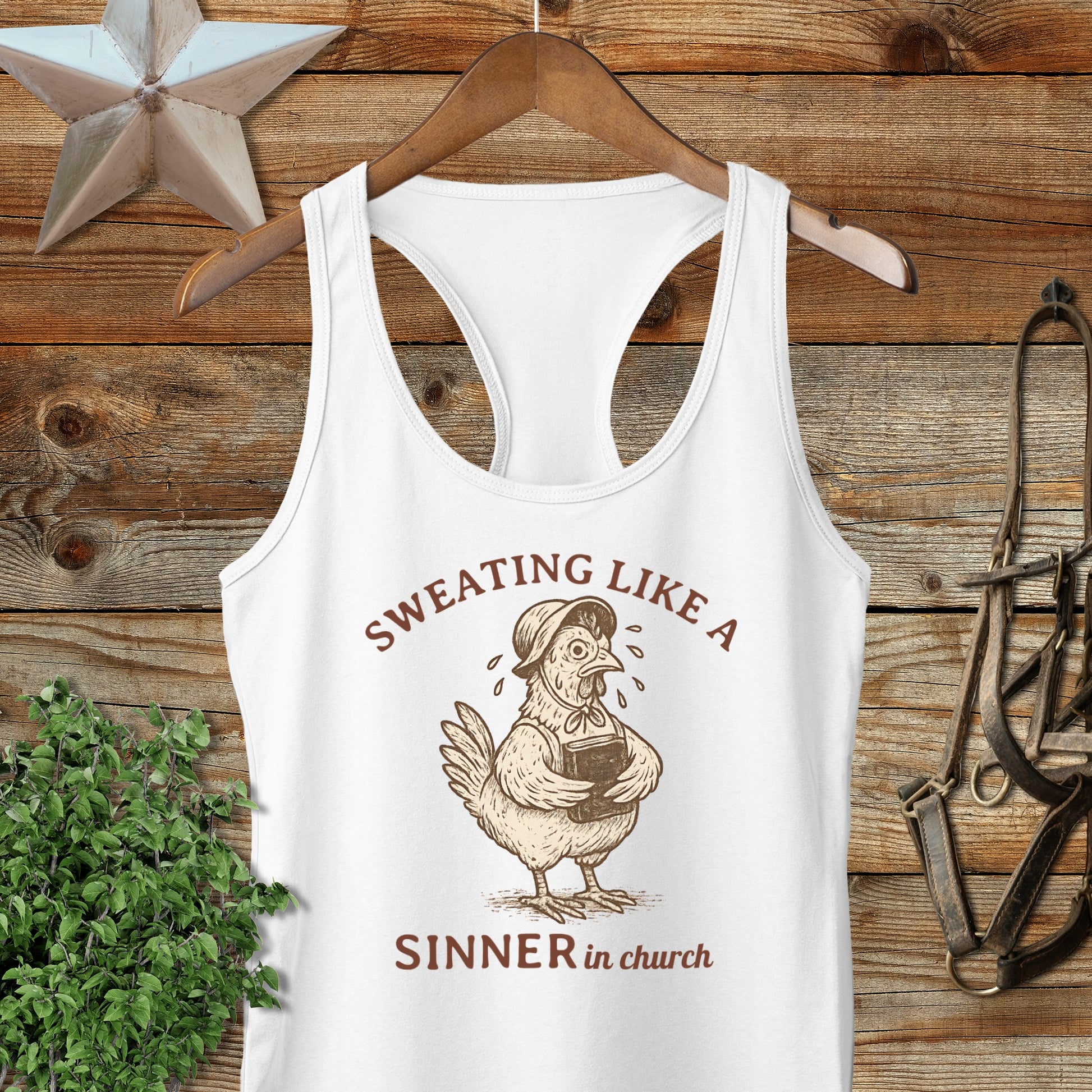 Sinner in Church Racerback Tank