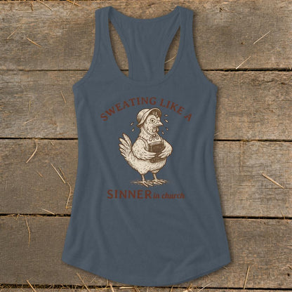 Sinner in Church Racerback Tank