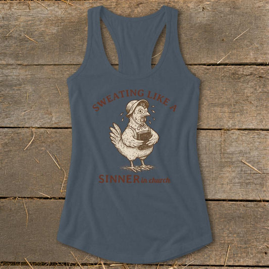 Sinner in Church Racerback Tank