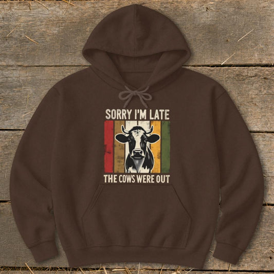Sorry Im Late Hoodie - Dark Chocolate