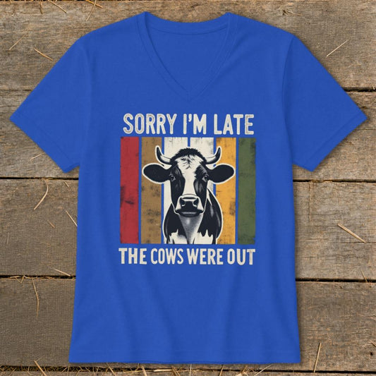 Sorry Im Late V-neck - True Royal