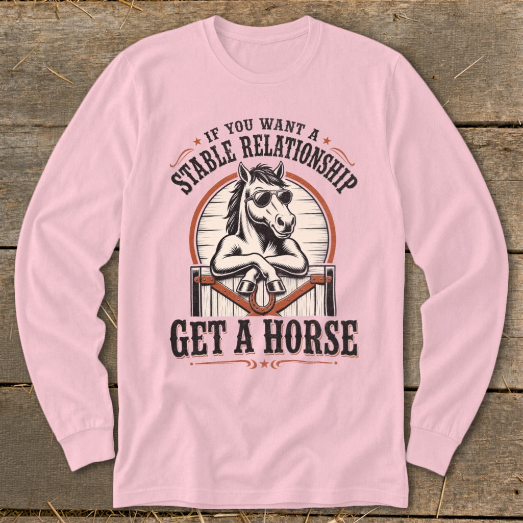 Stable Relationship Long Sleeve Tee - Light Pink