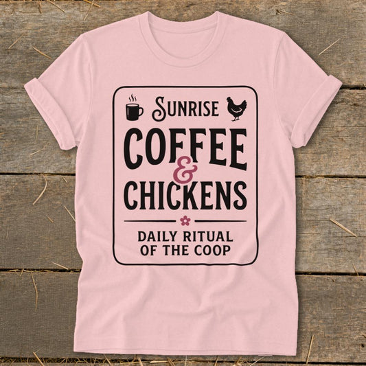Sunrise Coffee  Chickens Softstyle Tee - Pink