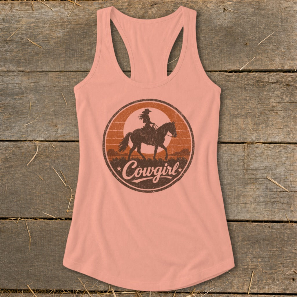 Sunset Cowgirl Racerback Tank