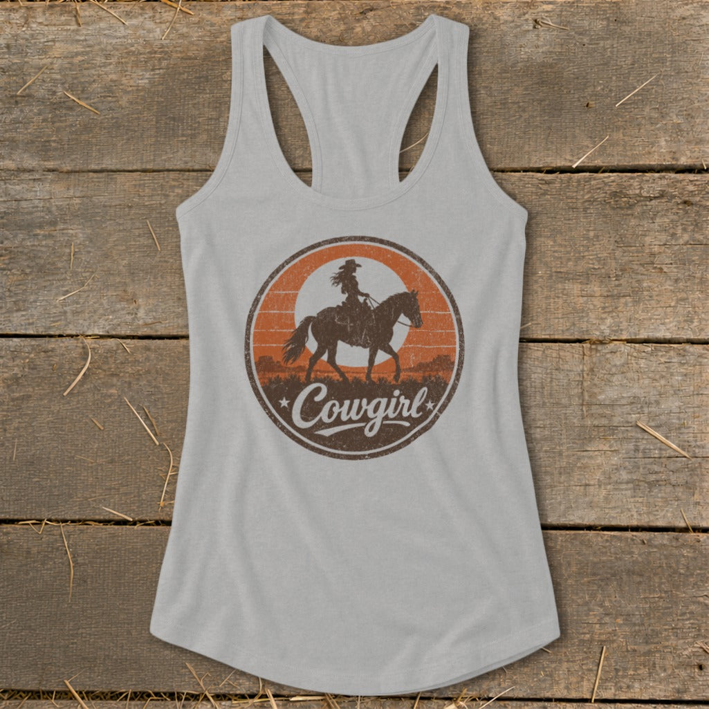 Sunset Cowgirl Racerback Tank