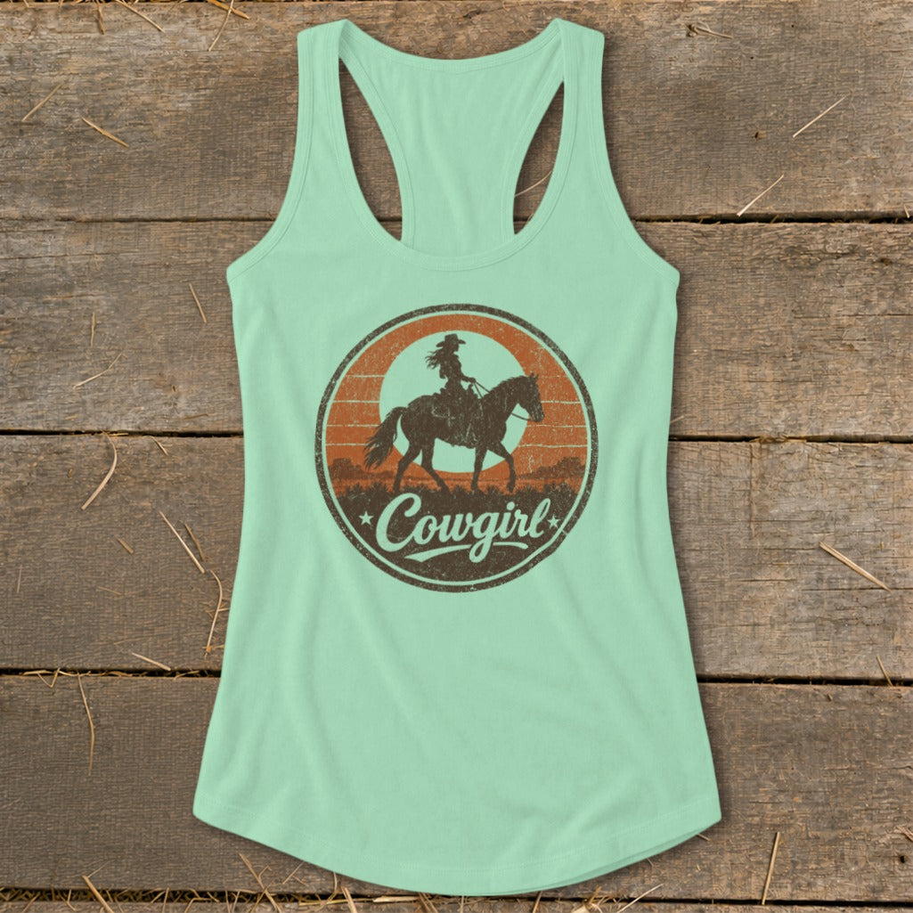 Sunset Cowgirl Racerback Tank