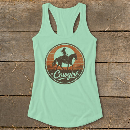 Sunset Cowgirl Racerback Tank