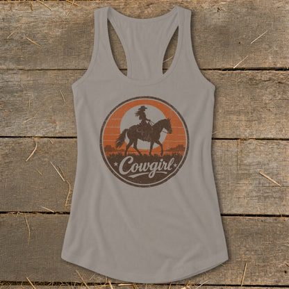 Sunset Cowgirl Racerback Tank
