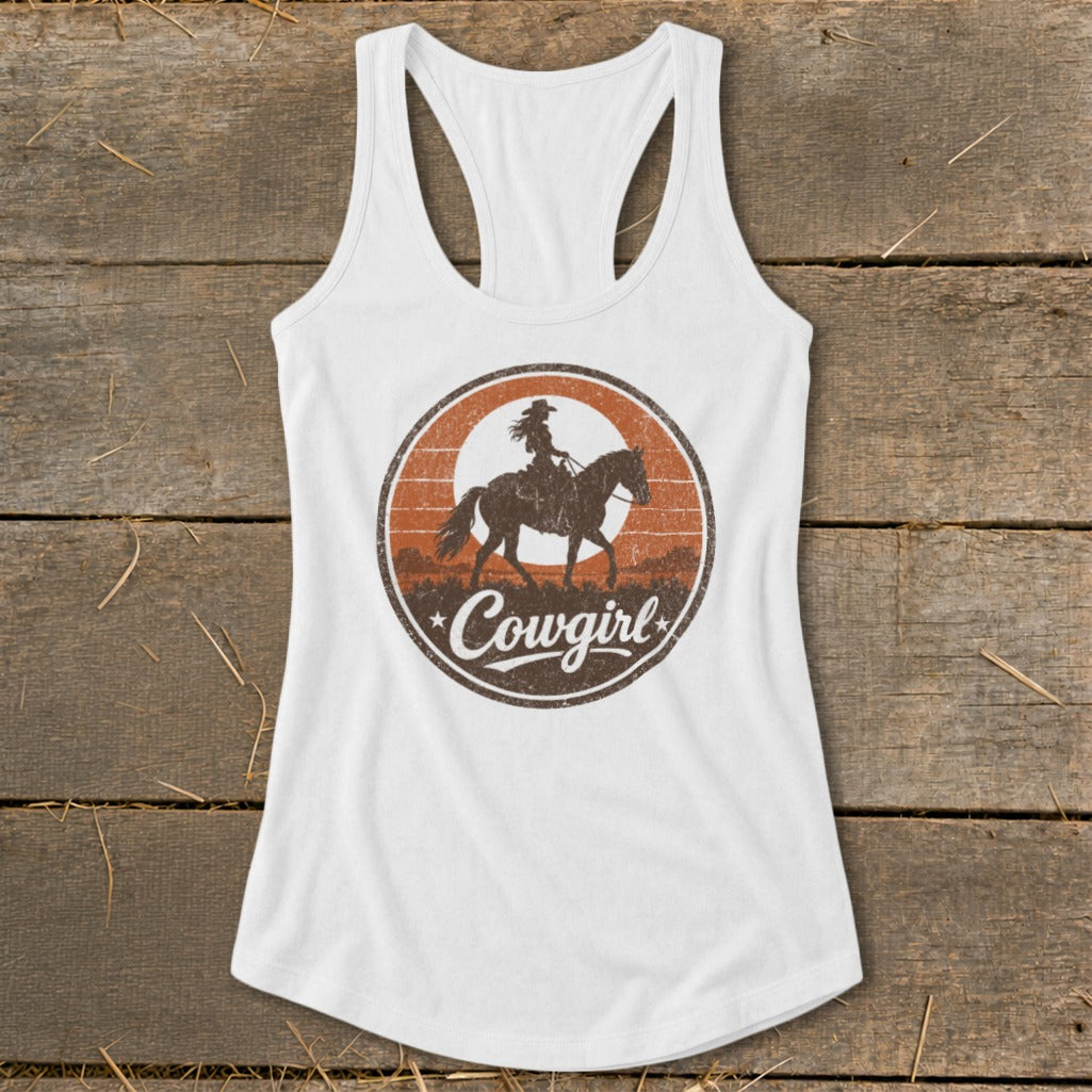 Sunset Cowgirl Racerback Tank