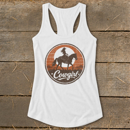 Sunset Cowgirl Racerback Tank