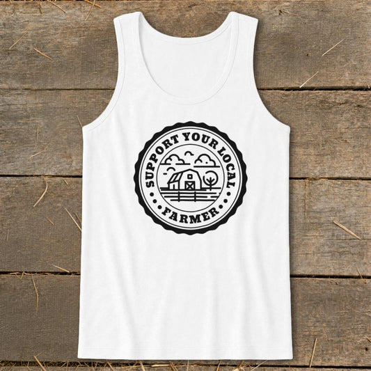 Support Local Farmer Tank Top - White