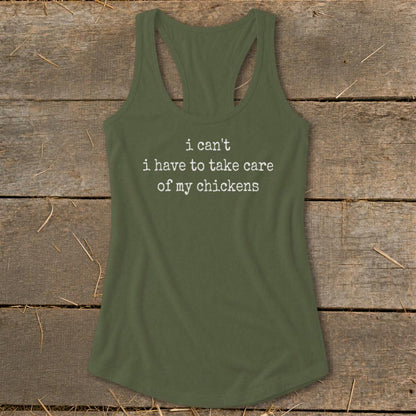 Take Care Of My Chickens Racerback Tank