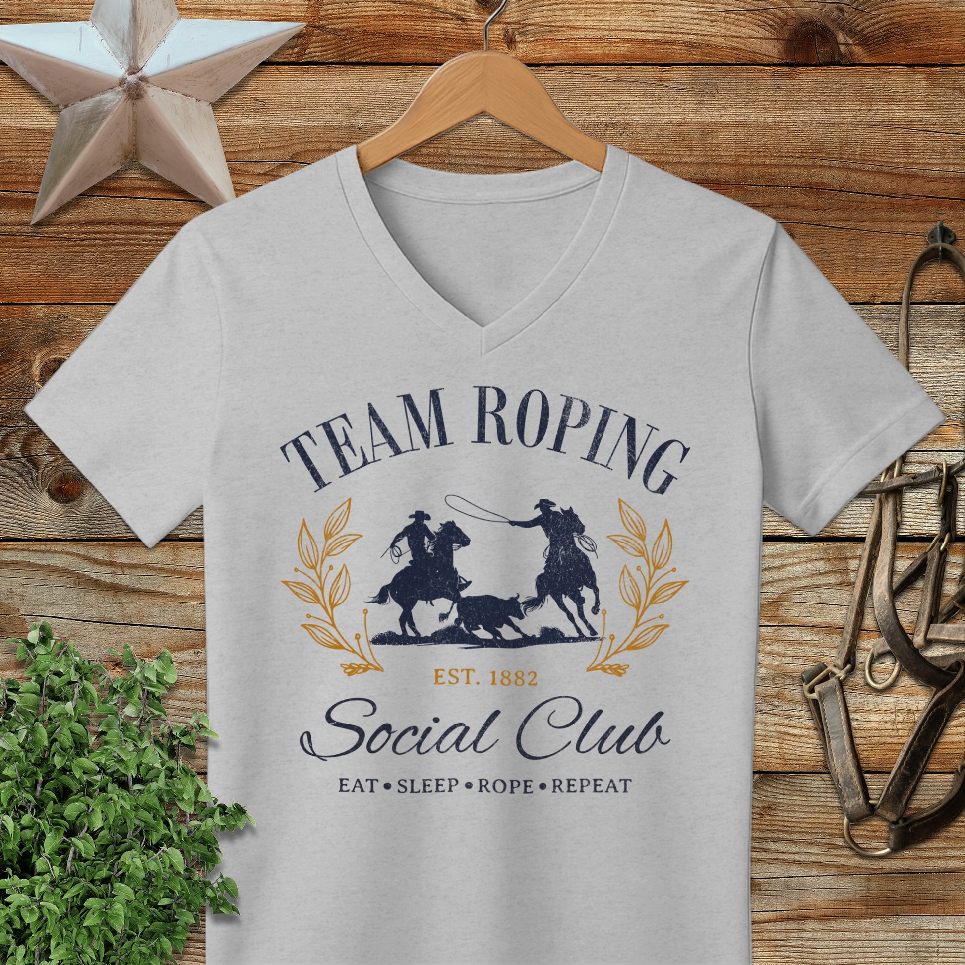 Team Roping Social V-neck
