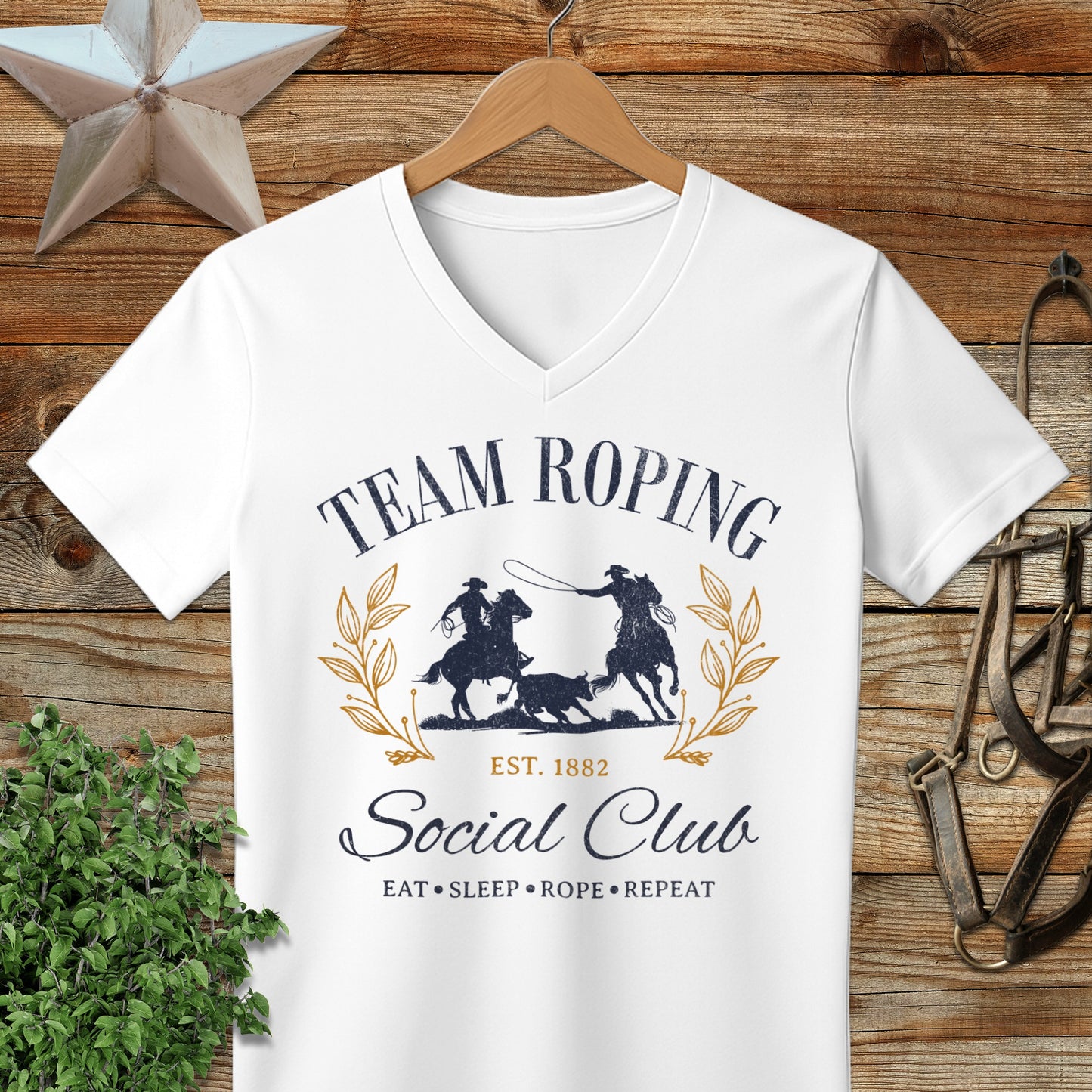 Team Roping Social V-neck
