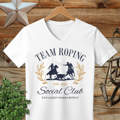 Team Roping Social V-neck