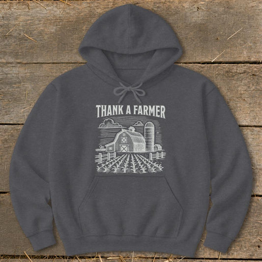 Thank a Farmer Hoodie - Dark Heather