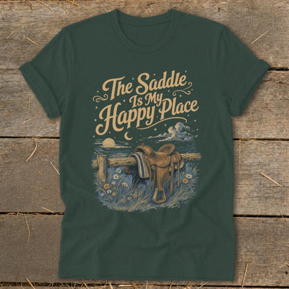 The Saddle Is My Happy Place Softstyle Tee