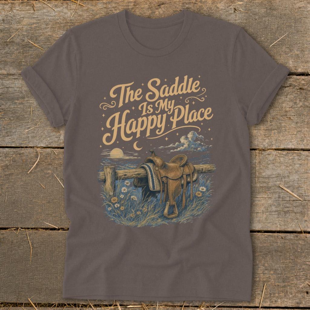 The Saddle Is My Happy Place Softstyle Tee