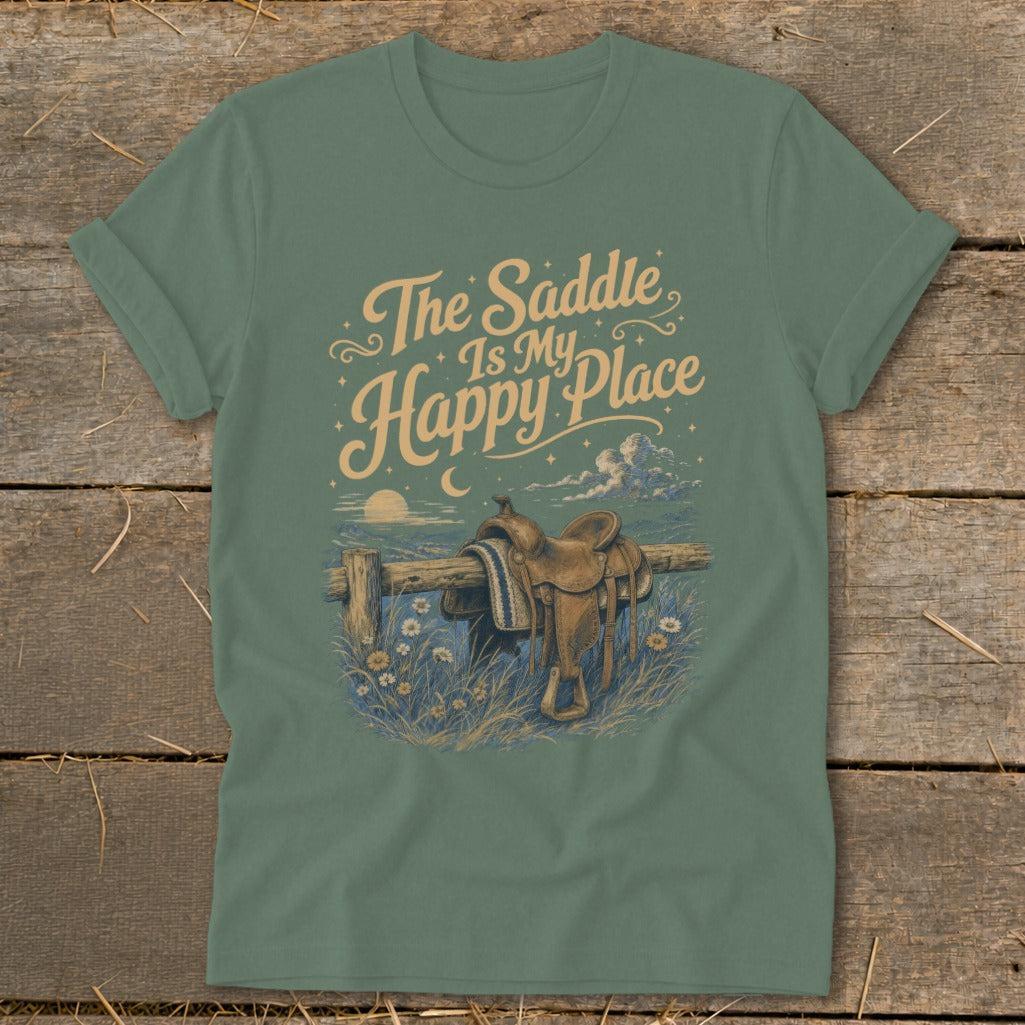 The Saddle Is My Happy Place Softstyle Tee