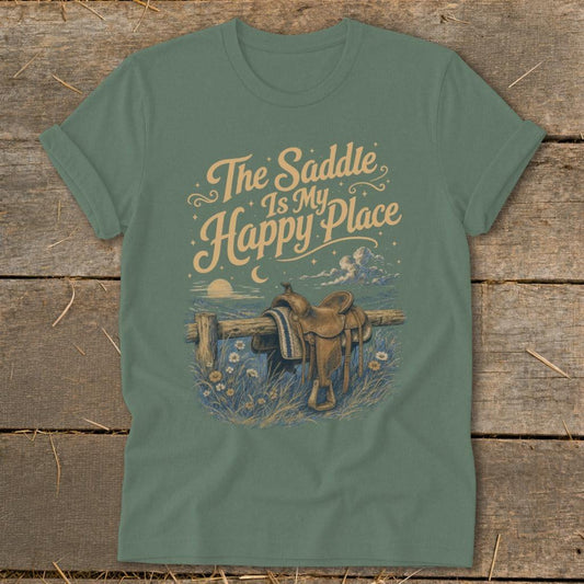 The Saddle Is My Happy Place Softstyle Tee