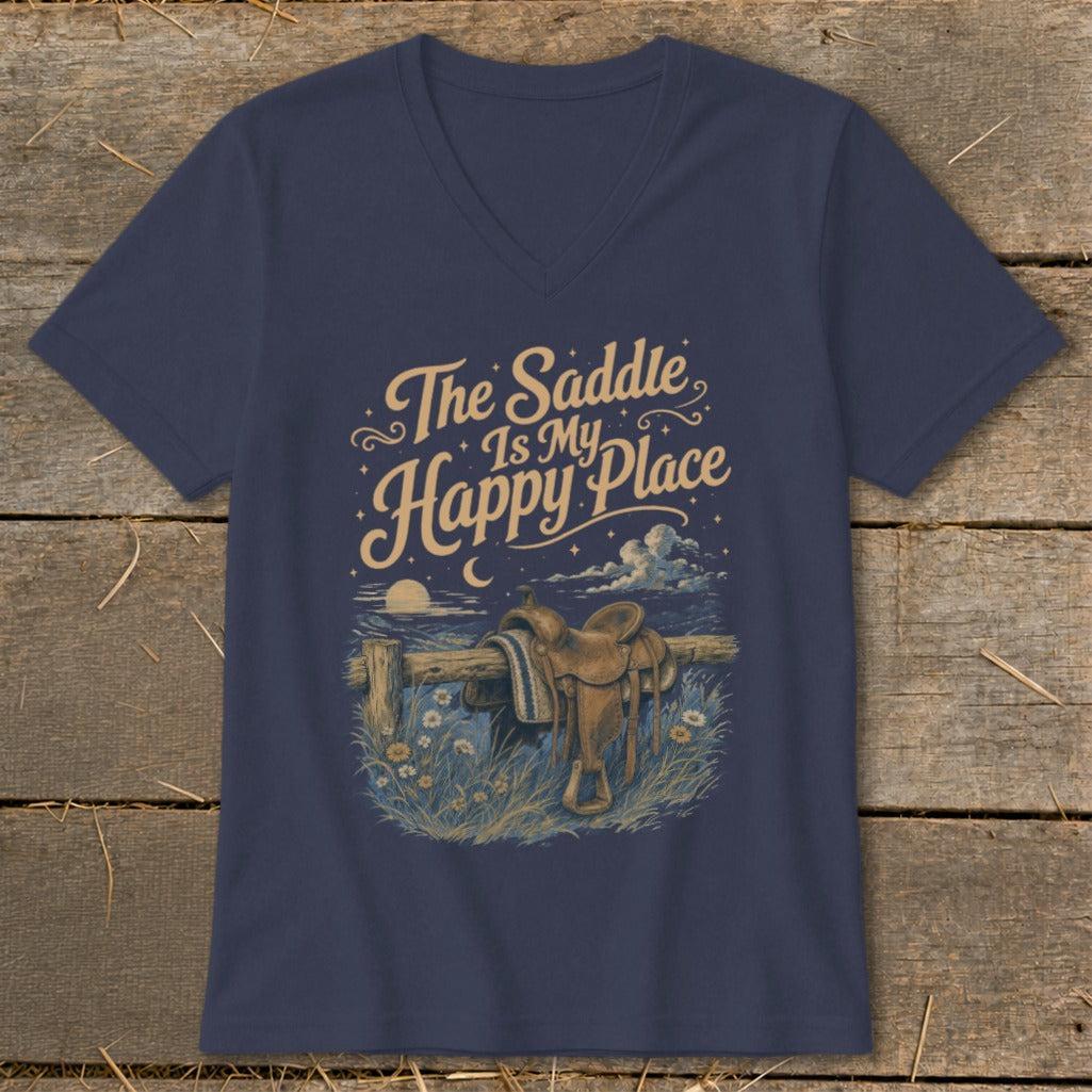 The Saddle Is My Happy Place V-neck