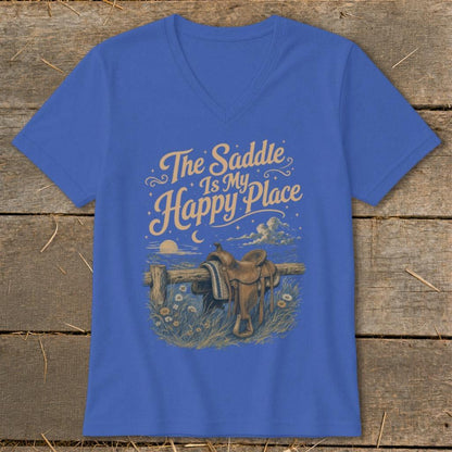 The Saddle Is My Happy Place V-neck