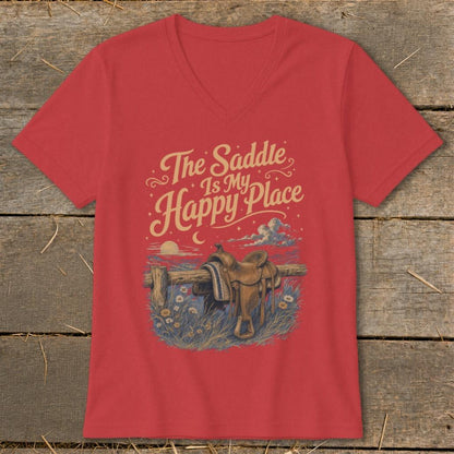 The Saddle Is My Happy Place V-neck