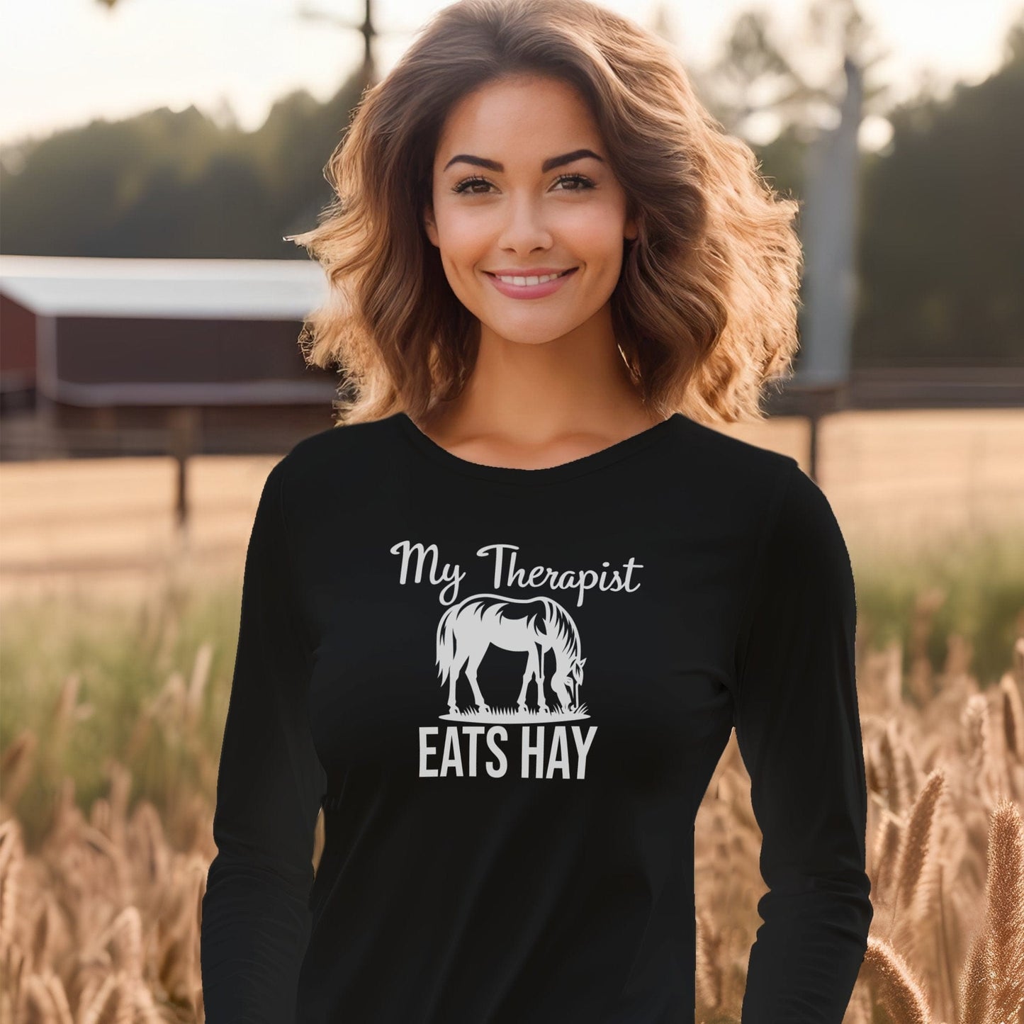 Therapist Eats Hay Long Sleeve Tee