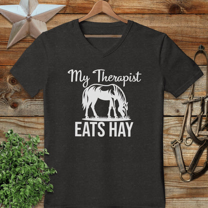 Therapist Eats Hay V-neck
