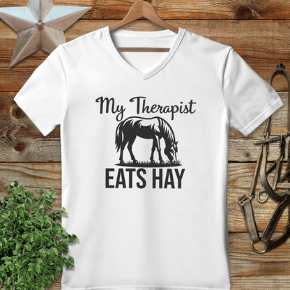 Therapist Eats Hay V-neck