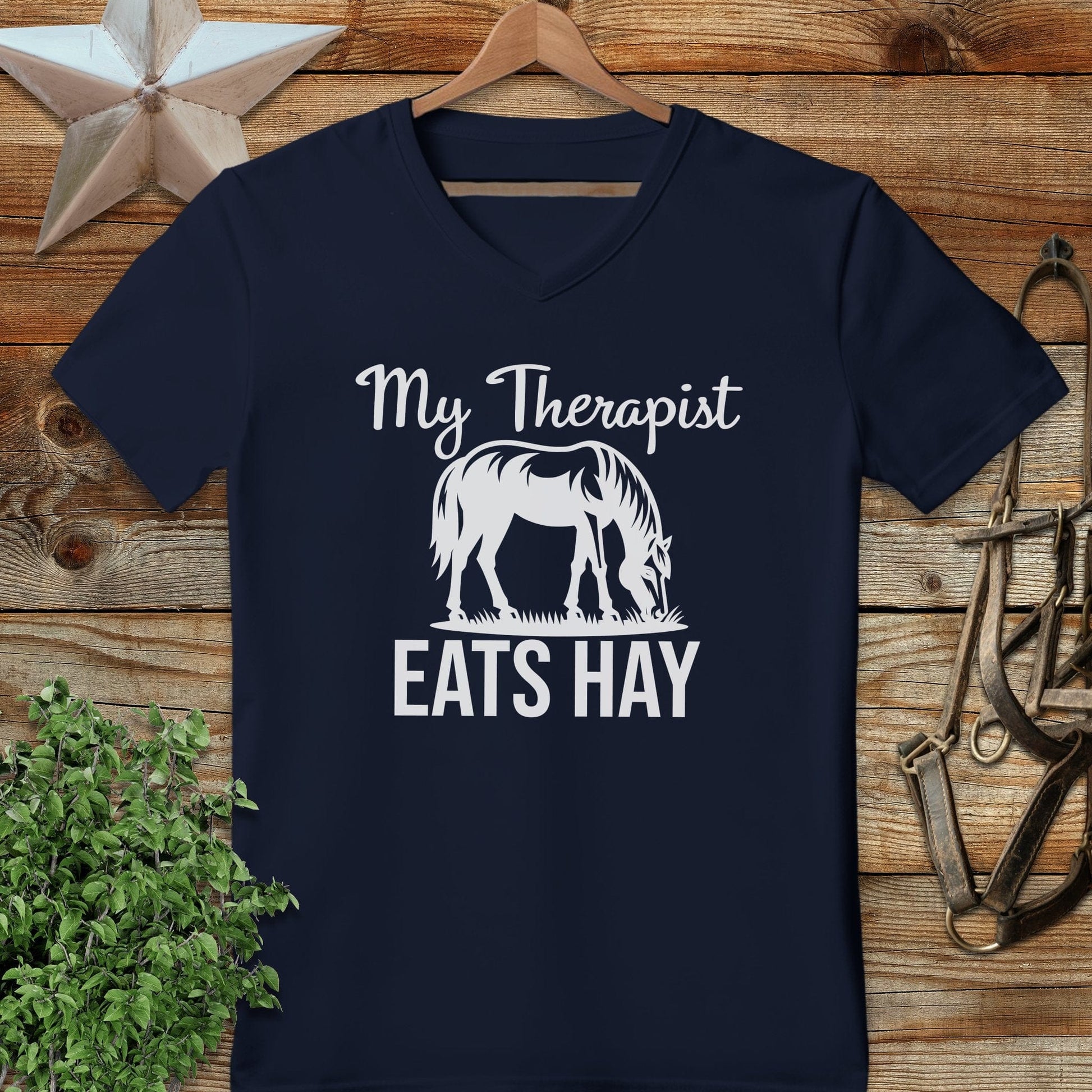 Therapist Eats Hay V-neck