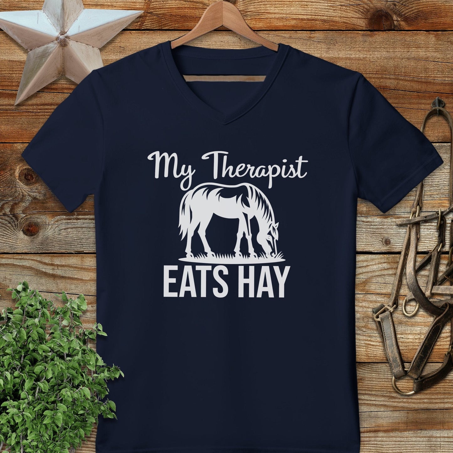 Therapist Eats Hay V-neck