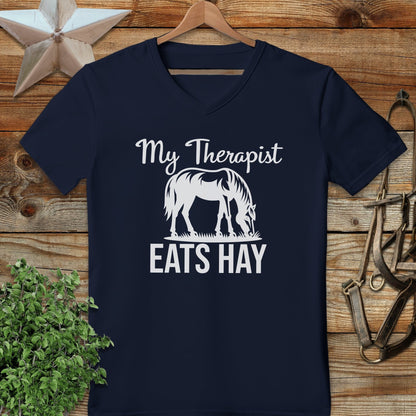 Therapist Eats Hay V-neck