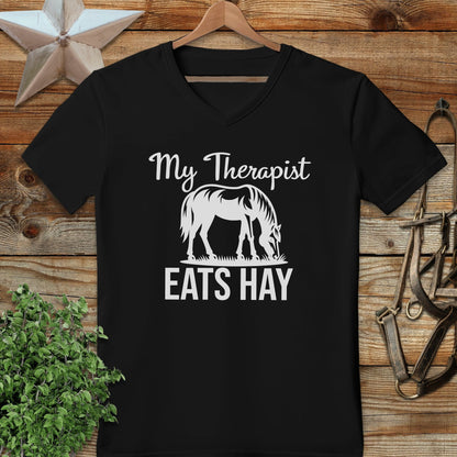 Therapist Eats Hay V-neck
