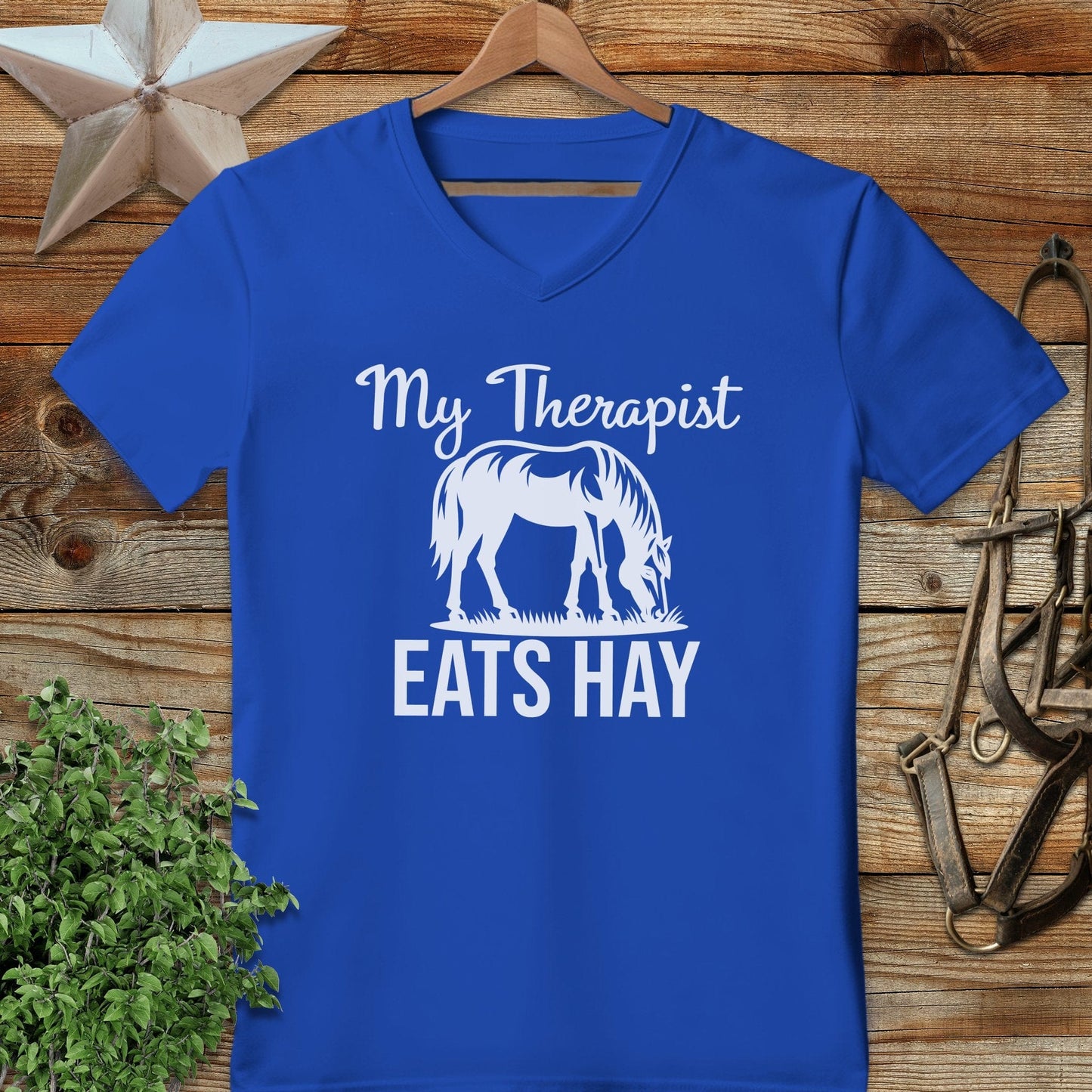 Therapist Eats Hay V-neck