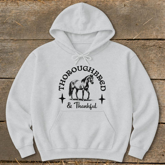 Thoroughbred and Thankful Hoodie - Sport Grey