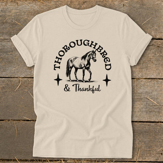 Thoroughbred and Thankful Softstyle Tee - Sand