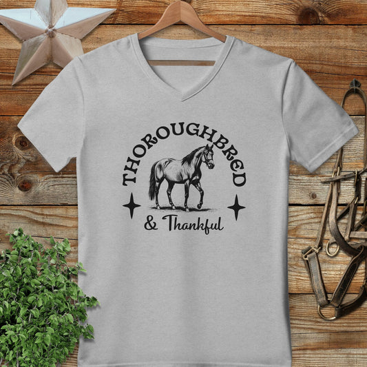 Thoroughbred and Thankful V-neck