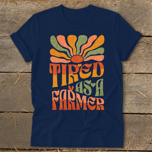 Tired As A Farmer Softstyle Tee - Navy