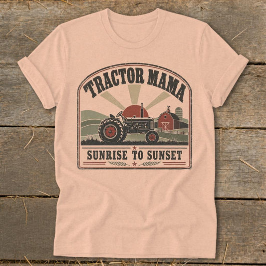 Tractor Mama Softstyle Tee - Heather Peach