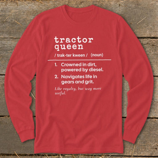 Tractor Queen Definition Long Sleeve Tee - Red