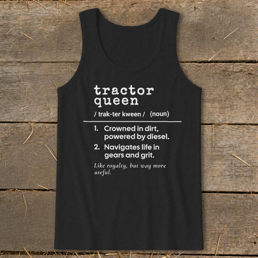 Tractor Queen Definition Tank Top - Black
