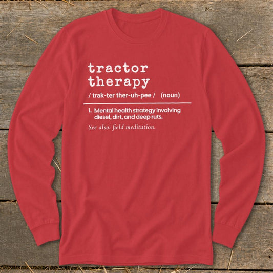 Tractor Therapy Definition Long Sleeve Tee - Red
