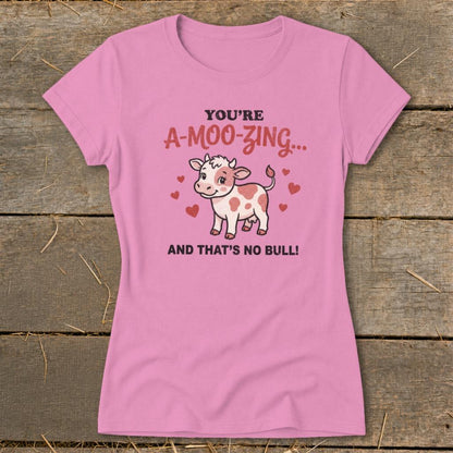 Valentines Card - A-Moo-Zing Ladies Tee