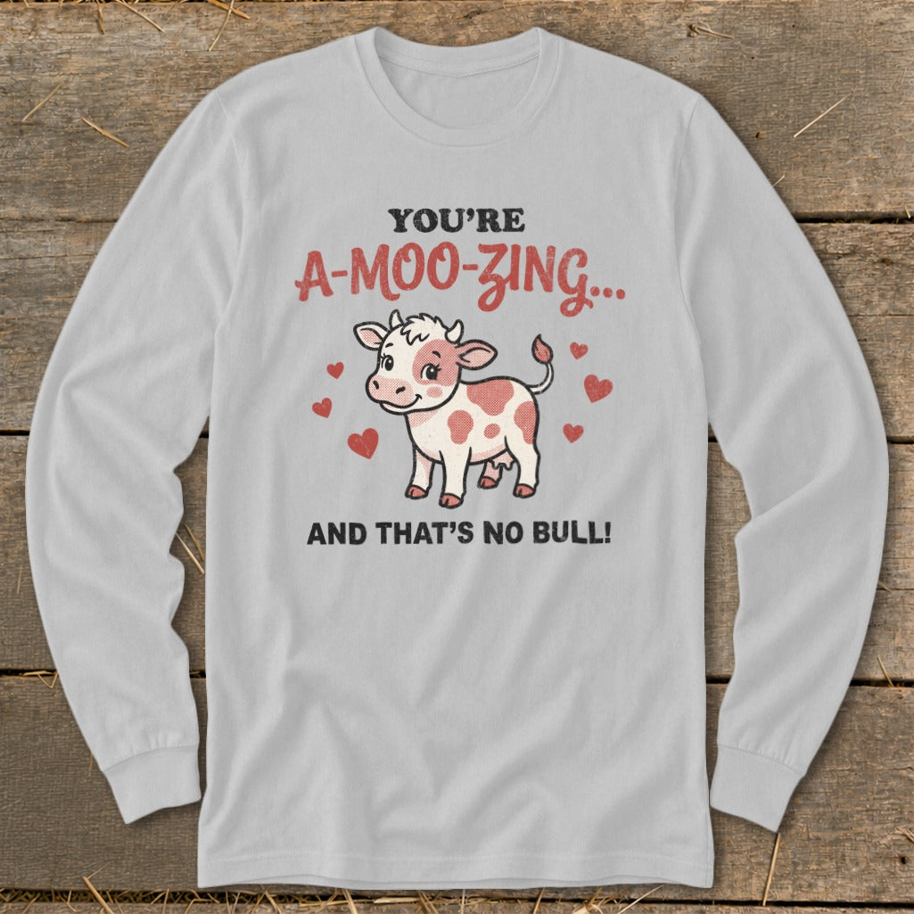 Valentines Card - A-Moo-Zing Long Sleeve Tee
