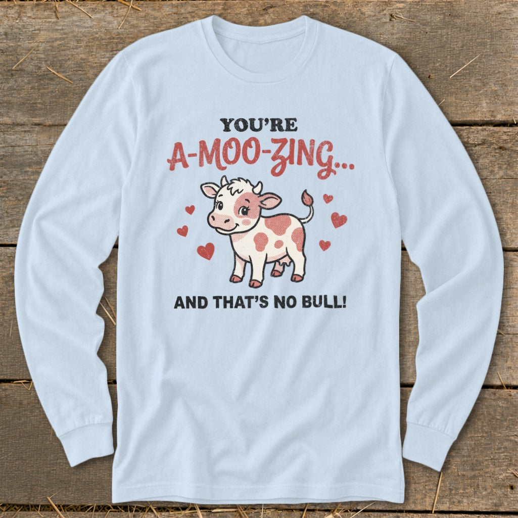 Valentines Card - A-Moo-Zing Long Sleeve Tee