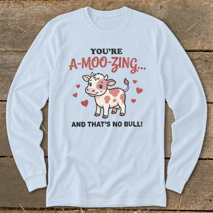 Valentines Card - A-Moo-Zing Long Sleeve Tee
