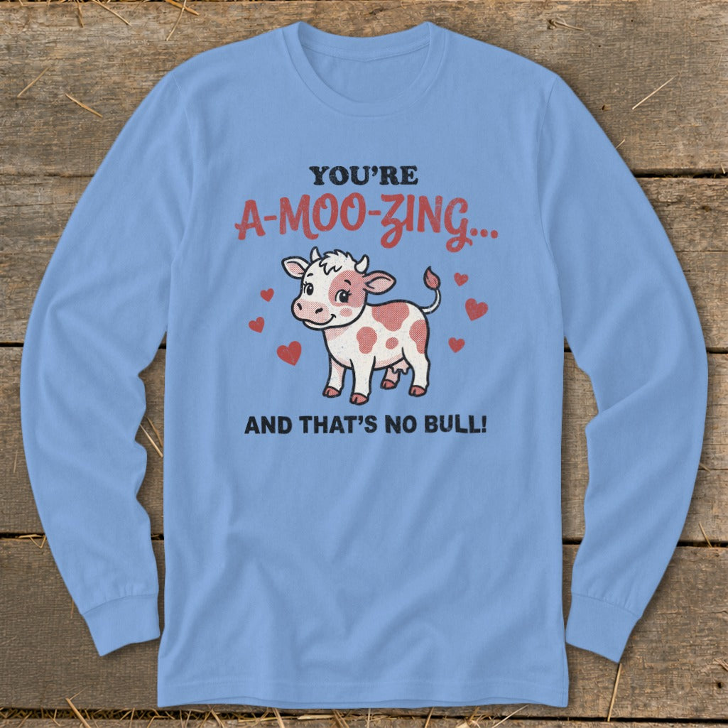 Valentines Card - A-Moo-Zing Long Sleeve Tee